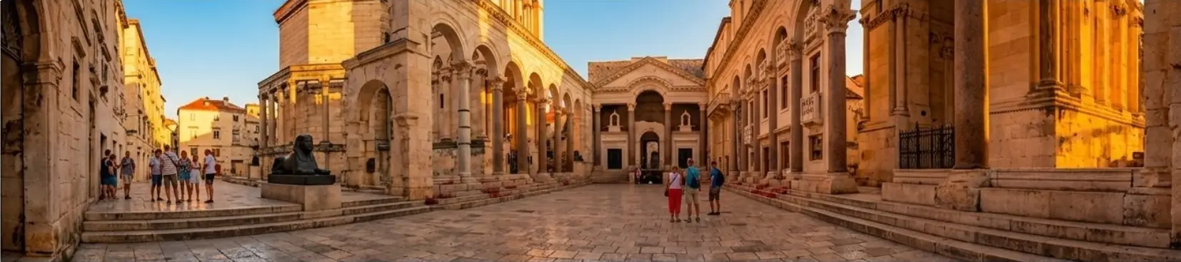 Diocletian's Palace peristyle at golden hour