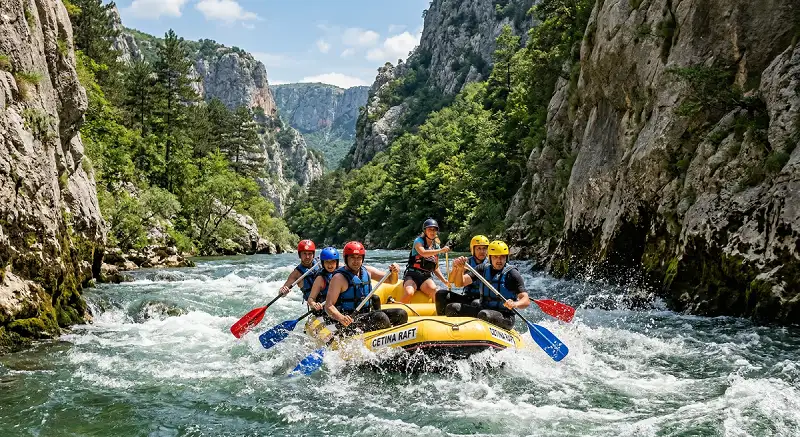 White-water rafting on the Cetina River canyon