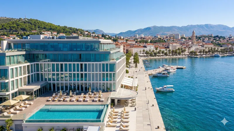 Modern seafront hotel in Split with sea view